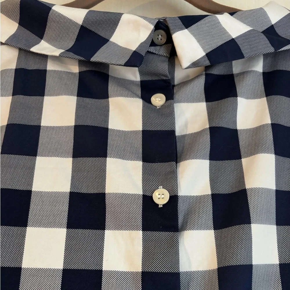 Talbots Audrey Shell Gingham Blue and White Plaid Top - Picture 13 of 13
